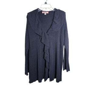 Beyond Threads Alpaca Wool Blend Duster Cardigan Peru Black Women’s Size XL